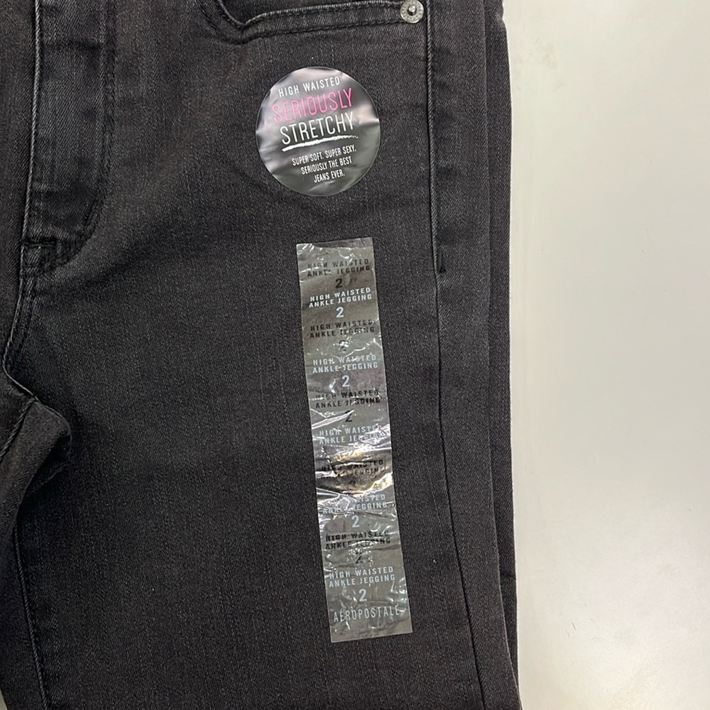 NEW Aeropostale High Wasted Seriously Stretchy Classic Black Jeggings, Size 2 - Picture 4 of 10
